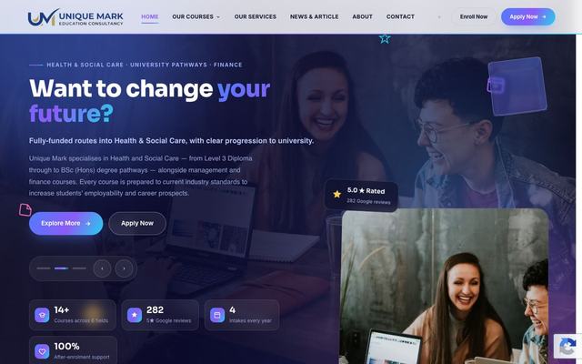Unique Mark website